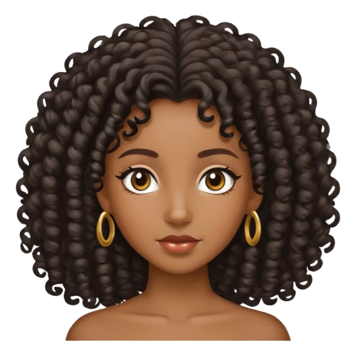 Black princess with curly hair sticker