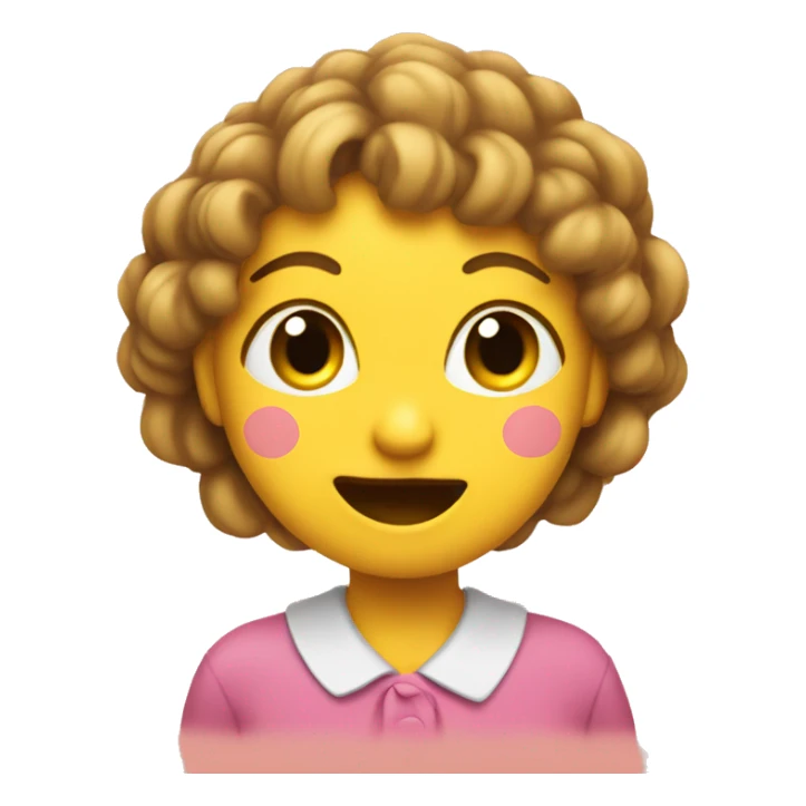 A cute emoji that is blushing and holding her sheecks. Its still a yellow face emoji sticker