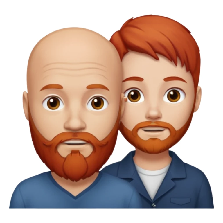White bald man with red beard white girl with long brown hair  sticker