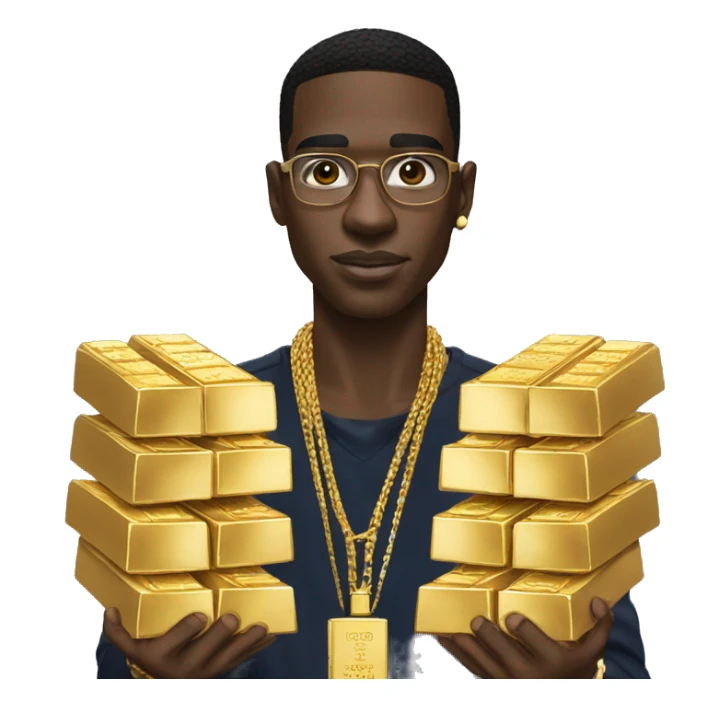 Young Dolph with A lot of gold bars sticker