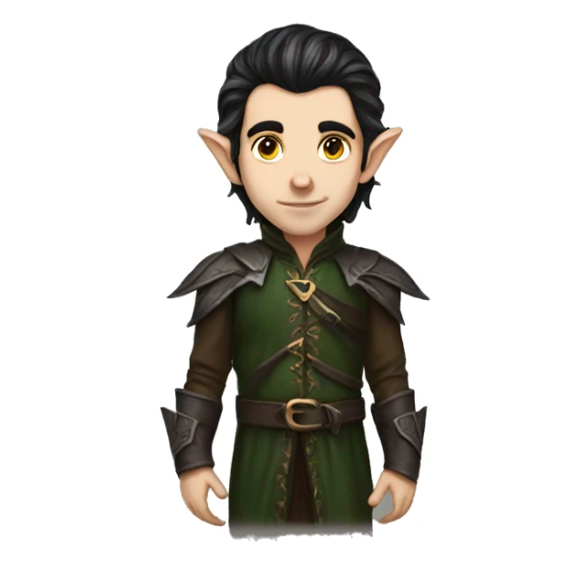 dark hair male elf fantasy sticker