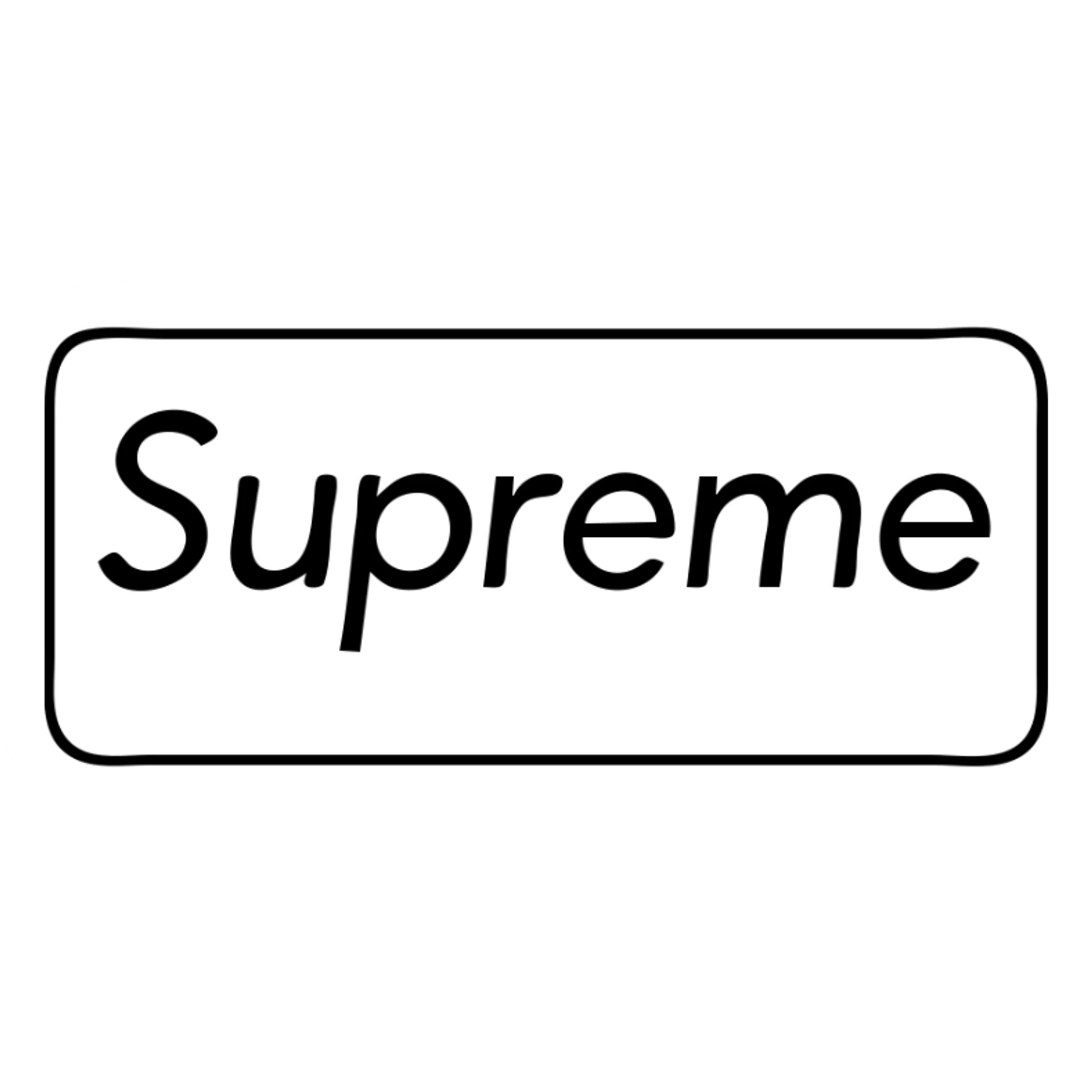 Supreme logo minimalistic black outlined icon sticker