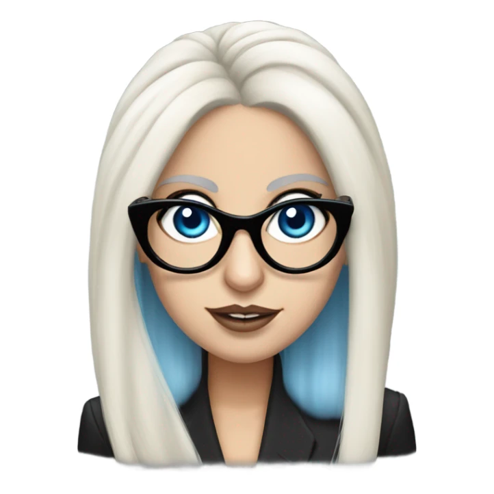Lady Gaga with large glasses and blue eyes  sticker