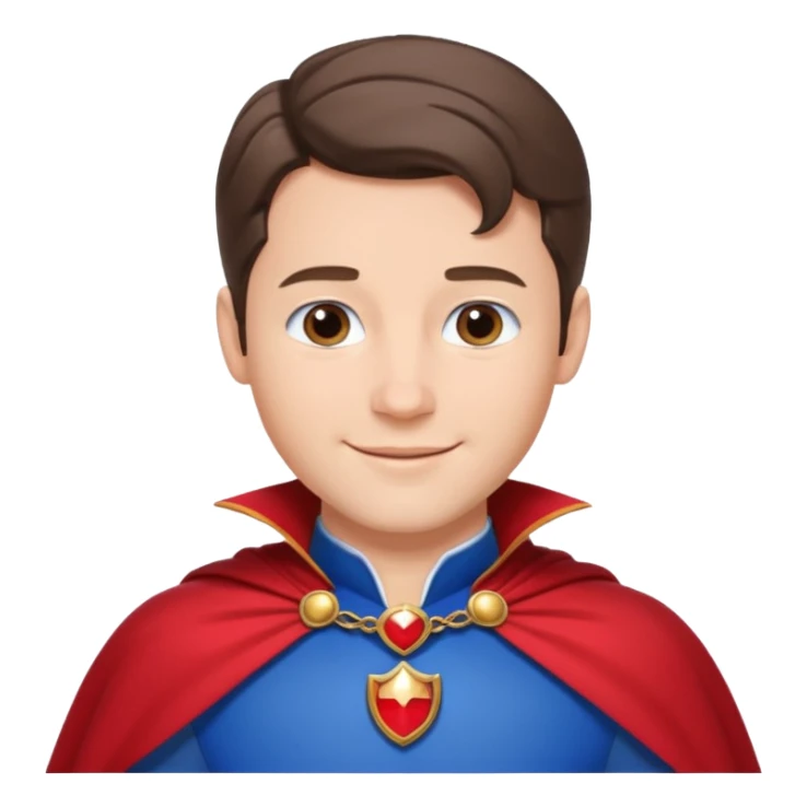 prince charming from snow white. He is brunette and has a red cape, under he's got a white shirt and a blue breast plate. He is smiling sticker