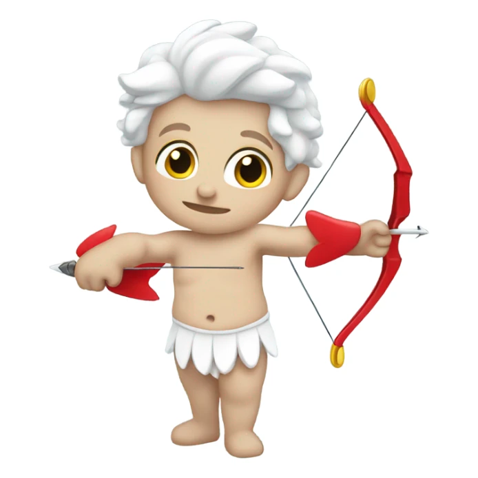 White Cupid holding a bow and areow sticker