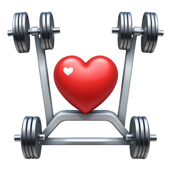 heart with gym dumbells sticker