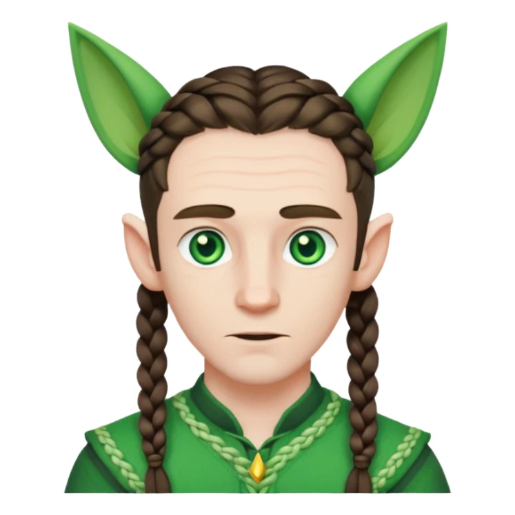 elves with braided hair man sticker