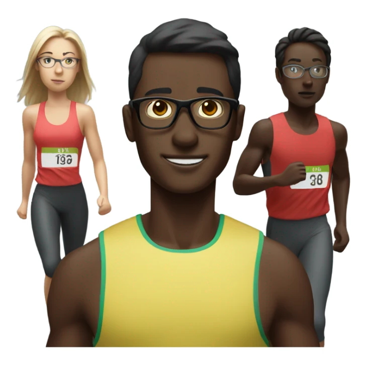 5K running, DARK SKIN, glasses, GROUP OF PEOPLE sticker