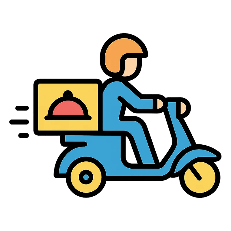 simple icon of food delivery sticker
