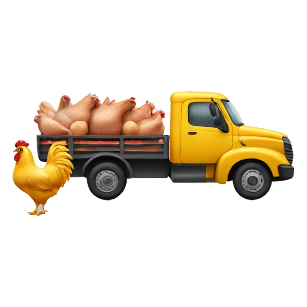 truck with poultry and and an airconditioning in the back sticker