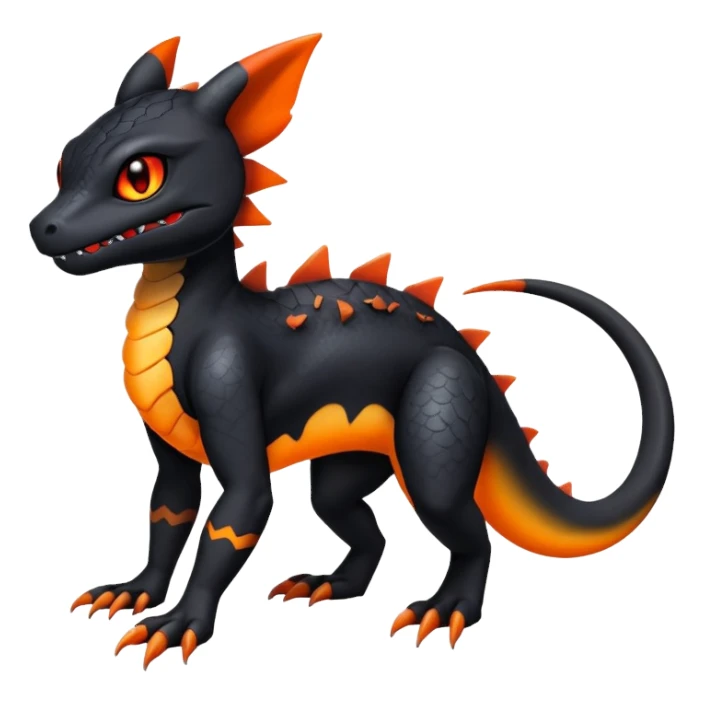 Salandit-Umbreon-Charmeleon-Fakémon-hybrid-creature (full body)  sticker