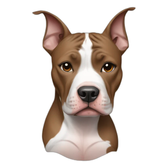 Pitbull with brown and white coloring with a girls with black care white sling and frackles sticker