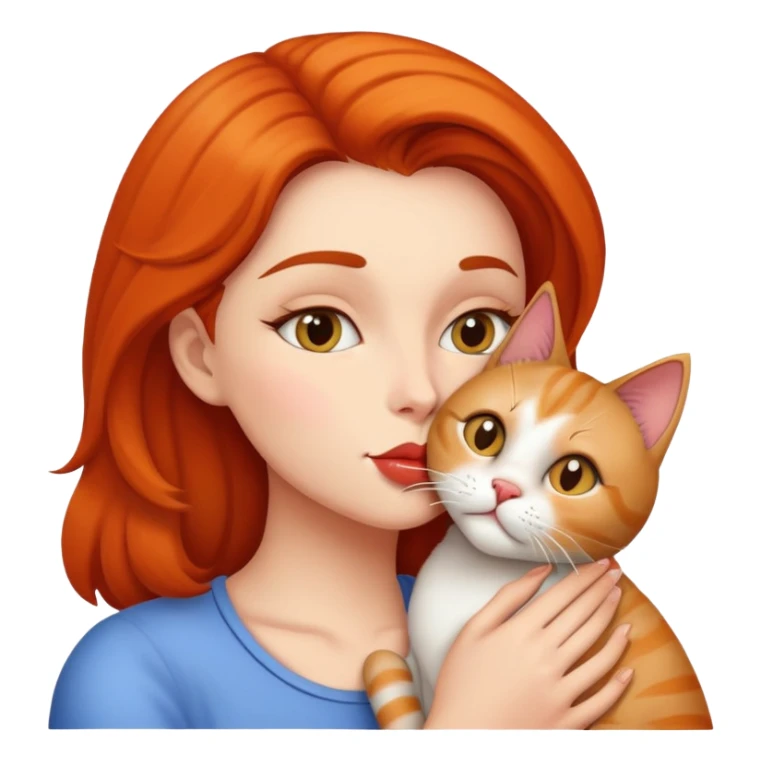 Woman kissing her cat sticker