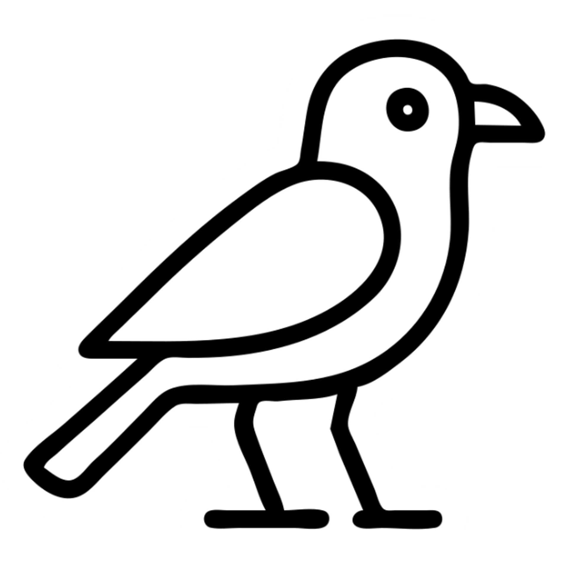 hieroglyph of a bird, modern icon style, clean and geometric sticker
