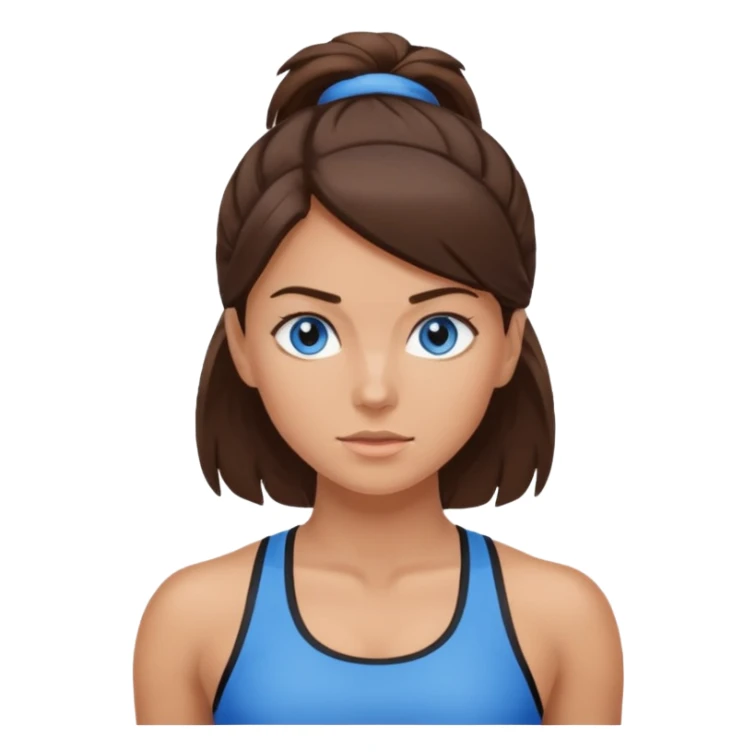 brunette hair blue eyes gym girl sticker