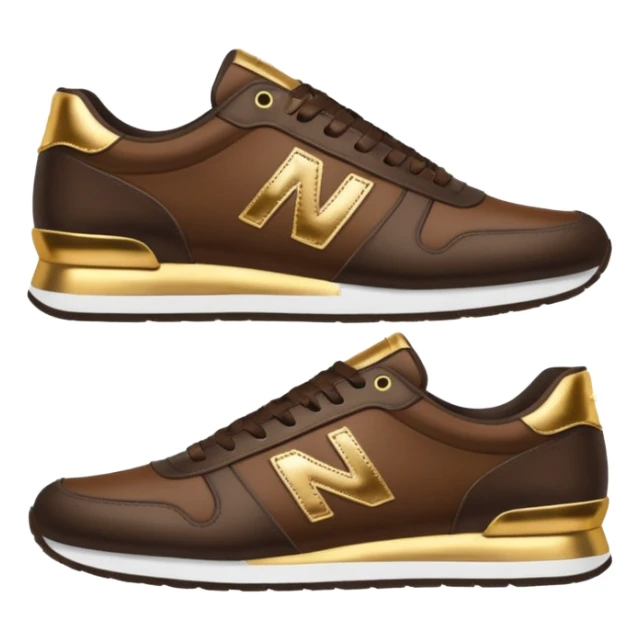 Metallic 24k gold and mocha brown womens stylish sneakers sticker