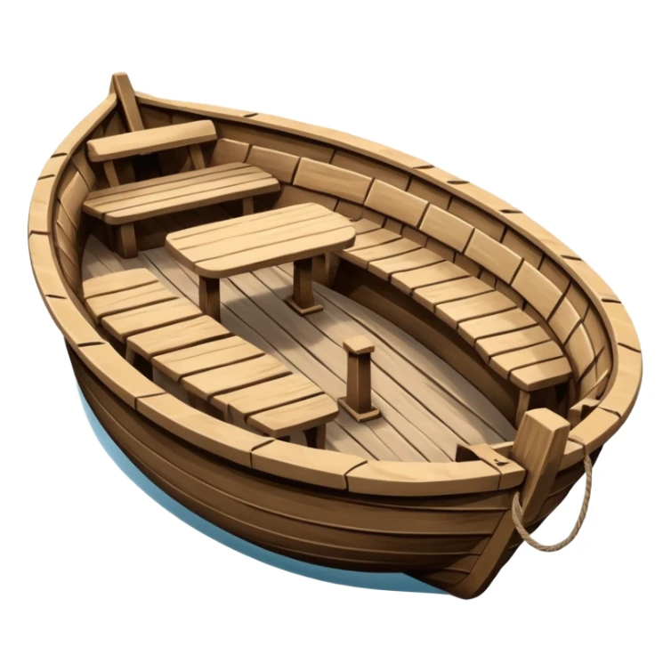 round boat with several seats around the perimeter sticker