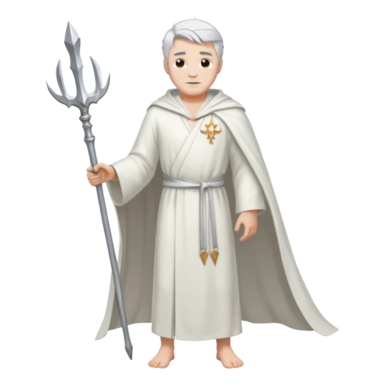 fullbody silverhair god ZEUS, white robe over shoulder, without trident sticker