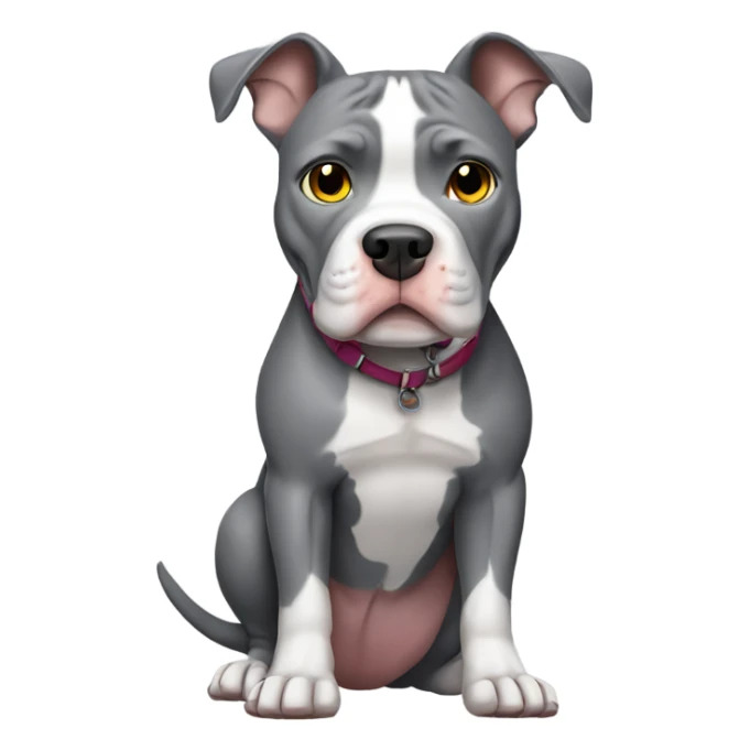 Grey pitbull wearing shoes sticker