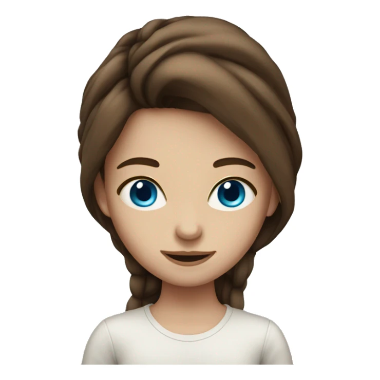 girl with extremely long brown hair, blue eyes sticker