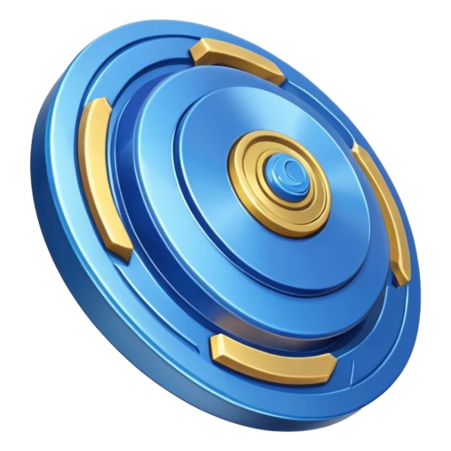 A blue Beyblade with 3 pointed blades like Victory Valtryek sticker