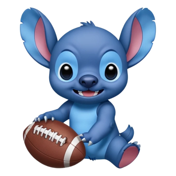Stitch from Lilo and stitch play football  sticker