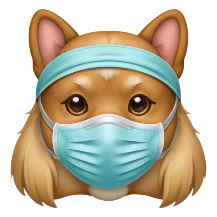 dog Wearing Medical Mask sticker