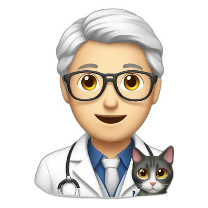 White Doctor with cats in airplane sticker