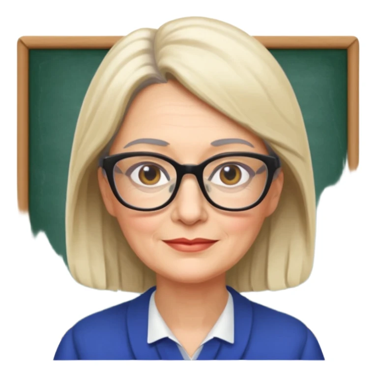 Catherine is 53 years old, she live with her husband and she is a literature teacher sticker