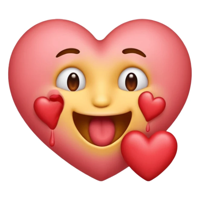 un emoji tosiendo corazones sticker