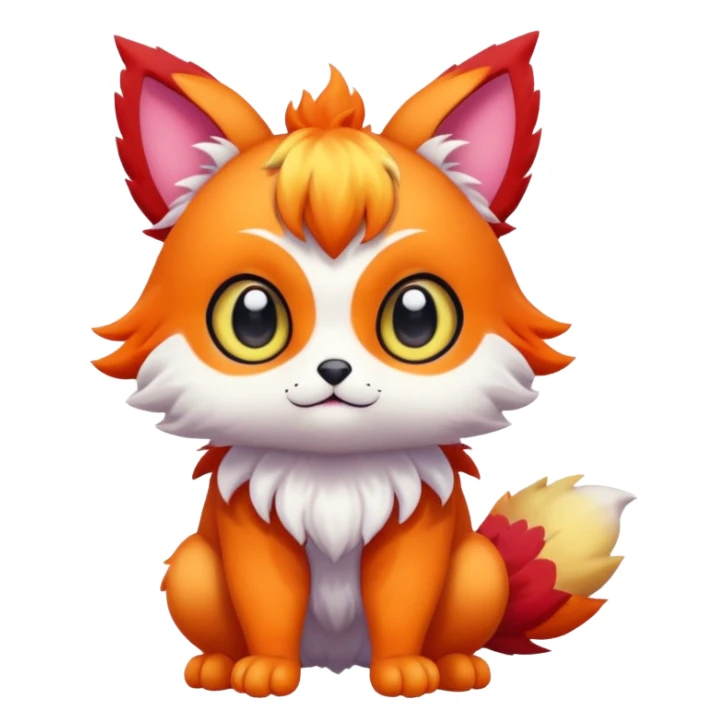 Cute cartoonic anime-Fantasy-Fakémon-creature (full body) sticker