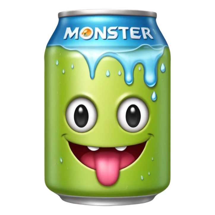 Crea un emoji de una lata de monster blanca de la bebida energética  sticker