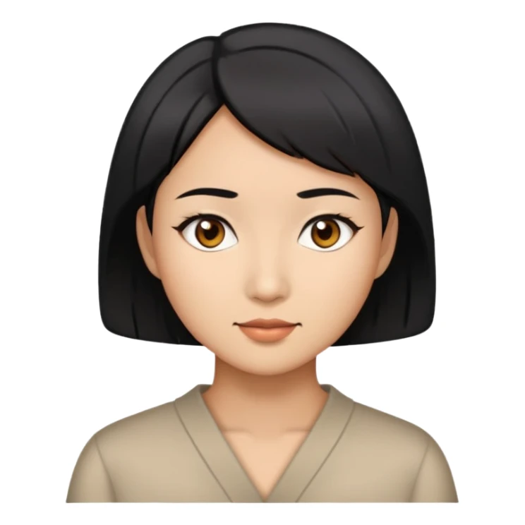 Asian woman model with short black hair sticker