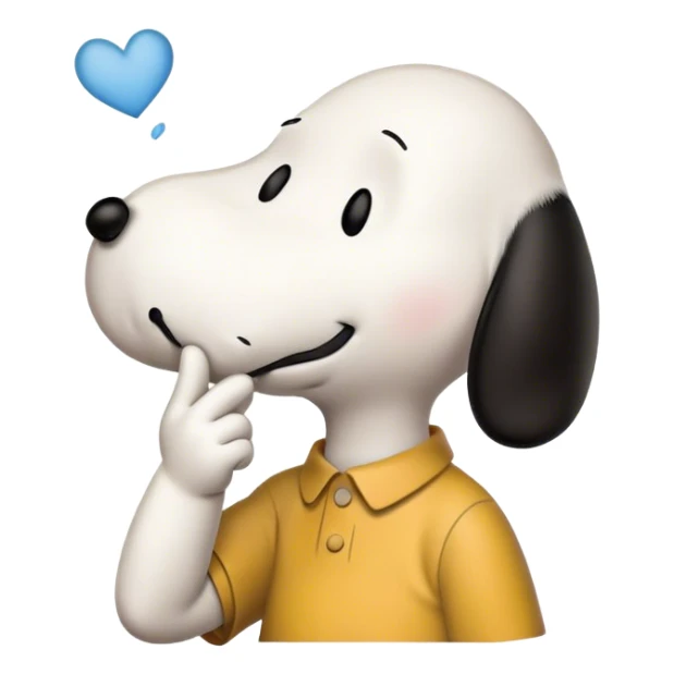 snoopy from Charlie Brown blowing a kiss sticker