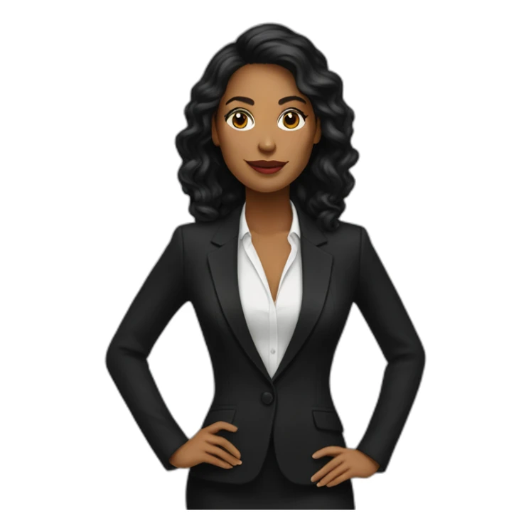 Posh-woman-with-black-suit-ready-to-collaborate sticker