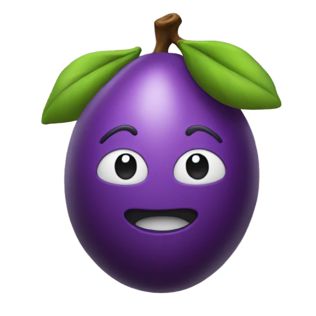 3D plum sticker