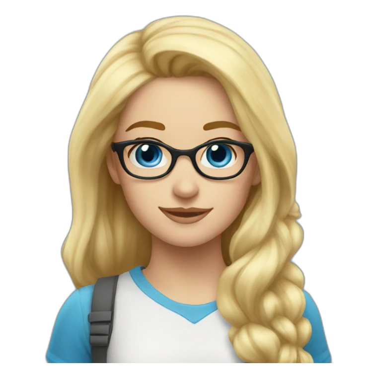 girl nerd blue eyes blond sticker