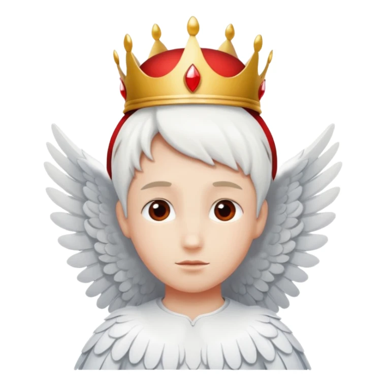 an angel with a red crown on his head, 4 wings sticker