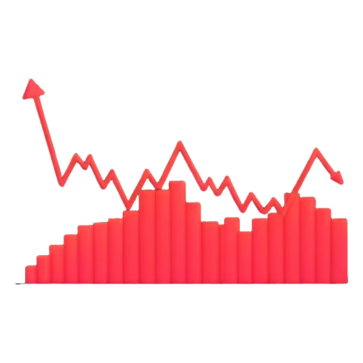 stock market with rising graph sticker