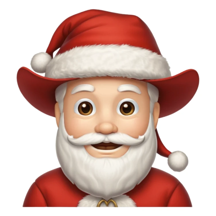 Santa with a cowboy hat just the head sticker