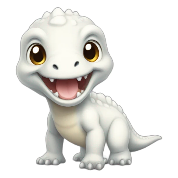 baby white dinosaur sticker
