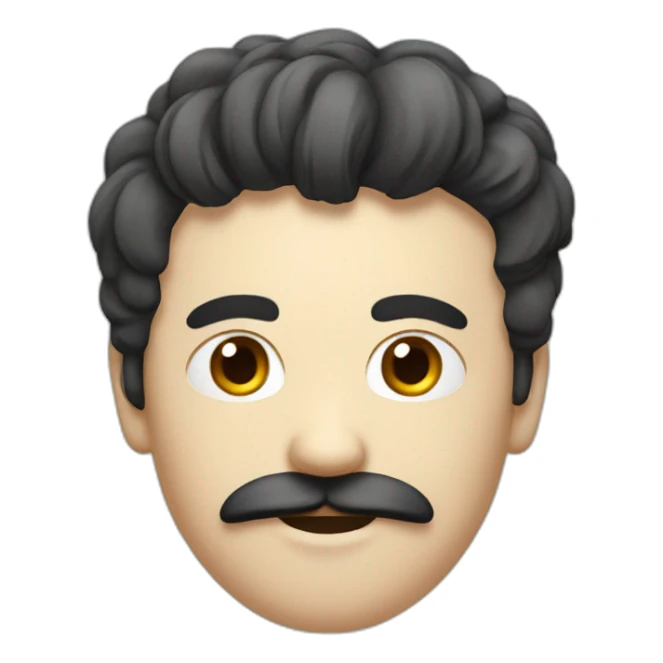 white men with square and short black moustache and hair sticker
