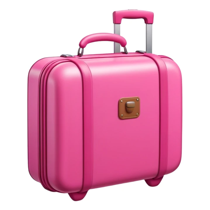 "A simple, soft, and rounded 3D travel suitcase with a small wine bottle sticker on it. Bright solid colors, soft lighting, smooth shadows. Cute and playful look, minimal details."
 sticker