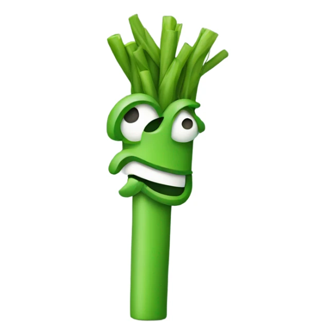 emoji with a green stick in mouth sticker