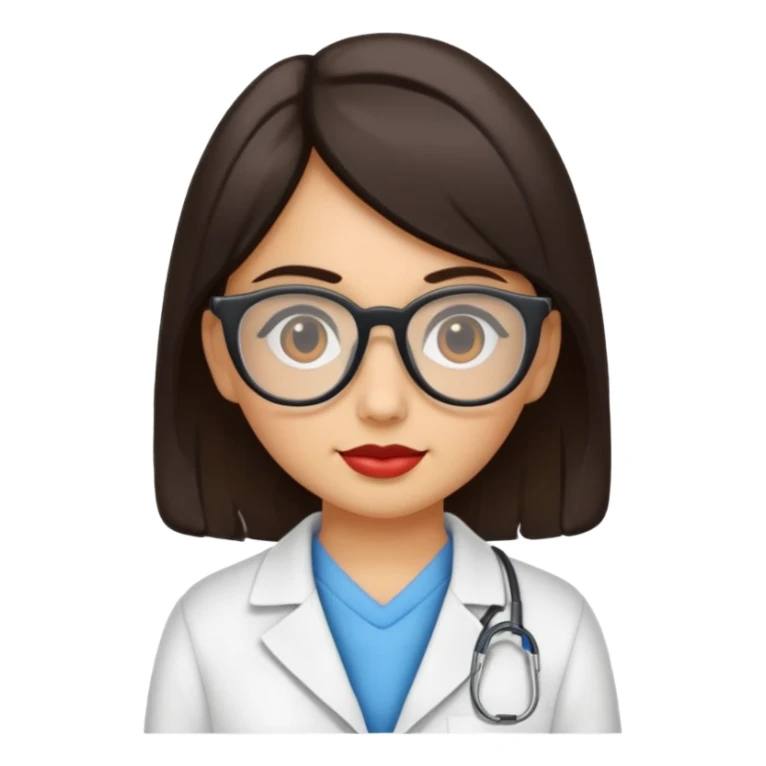 una enfermera escolar con gafas llamativas y un moño pequeño, morena sticker