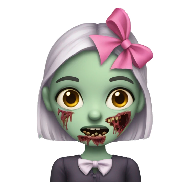 Girl zombie with a pink bow  sticker