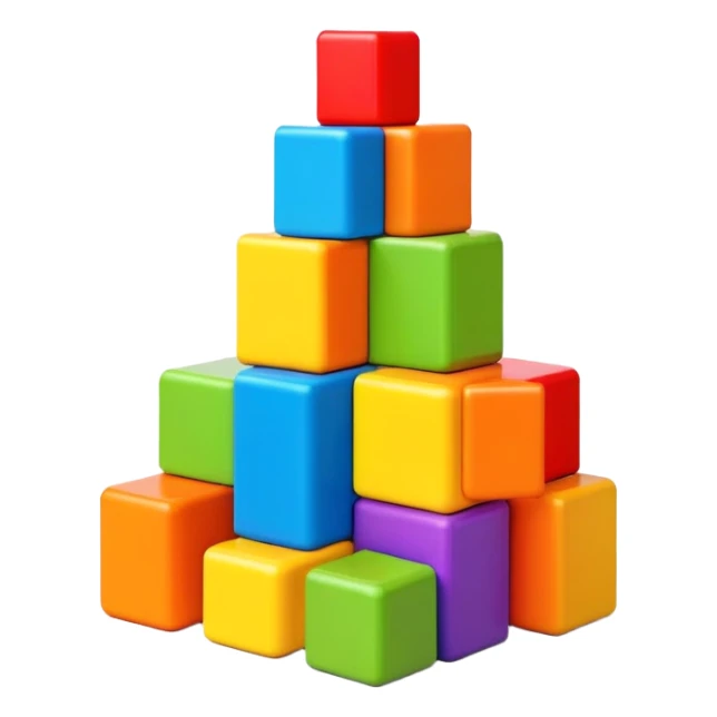 Colorful toy building blocks stacked sticker