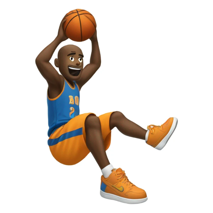 White man dunking a basketball sticker