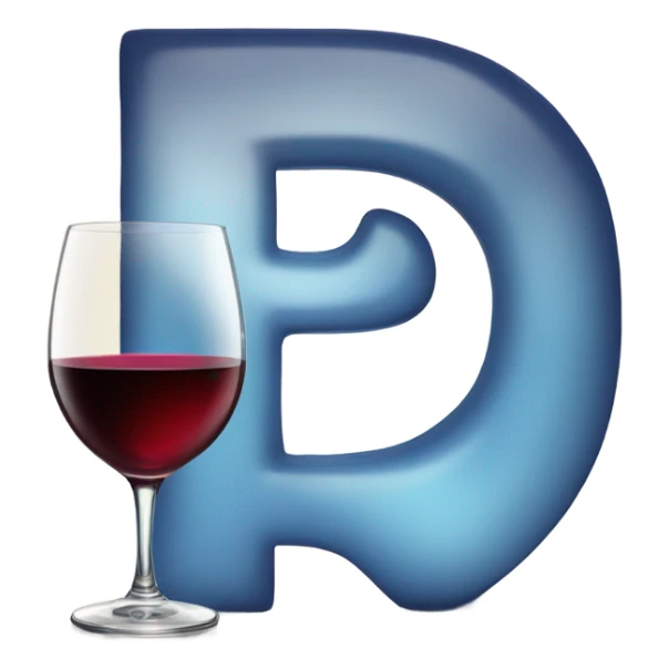Photo Realistic R with wine glass sticker