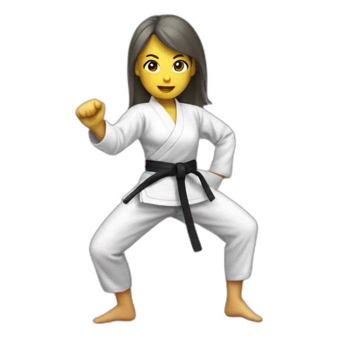 karate woman in grey pantyhose sticker